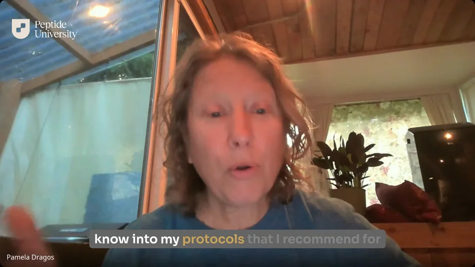 Pamela Dragos sharing her Peptide University experience